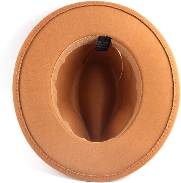 Filt Fedora Hatt Bredbremmet Floppy Panama Hatt Høst Vinter Jazz Hatt (Khaki)