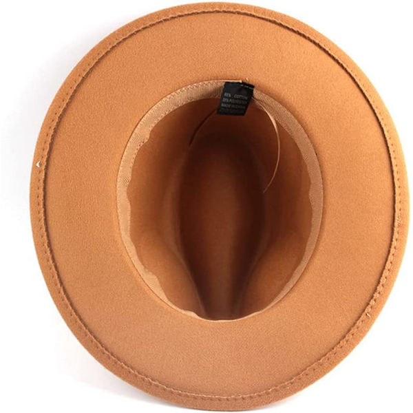 Filthatt i filt med bred brätte, floppy Panamahatt, höst vinter jazzhatt（Khaki ）