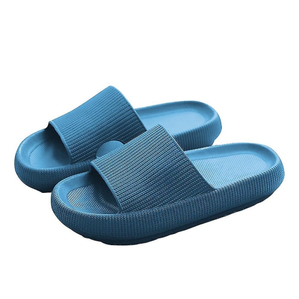 Herrtofflor Gummi Hemtofflor Halkfria Mules Summer Garden Flip Flops（Blå 40-41）