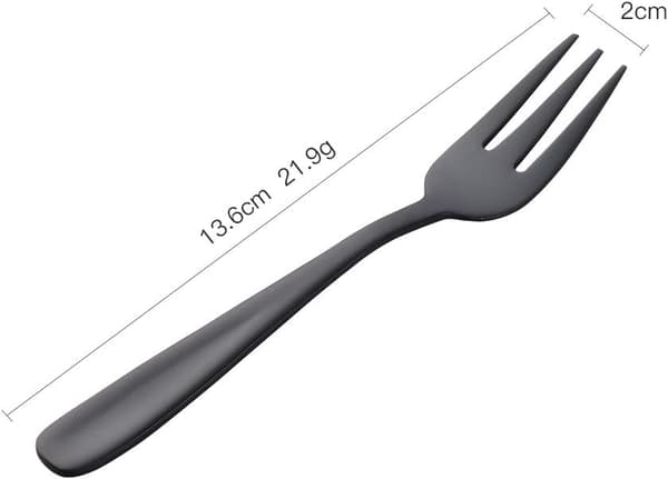 Tegafler Små Dessertgafler Kagegafler Rustfrit stål Sort 8 Stk black