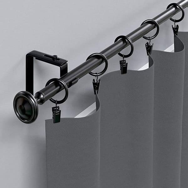 100 st gardinringar duschringar dekorativa duschdraperiringar glidringar (svart) black