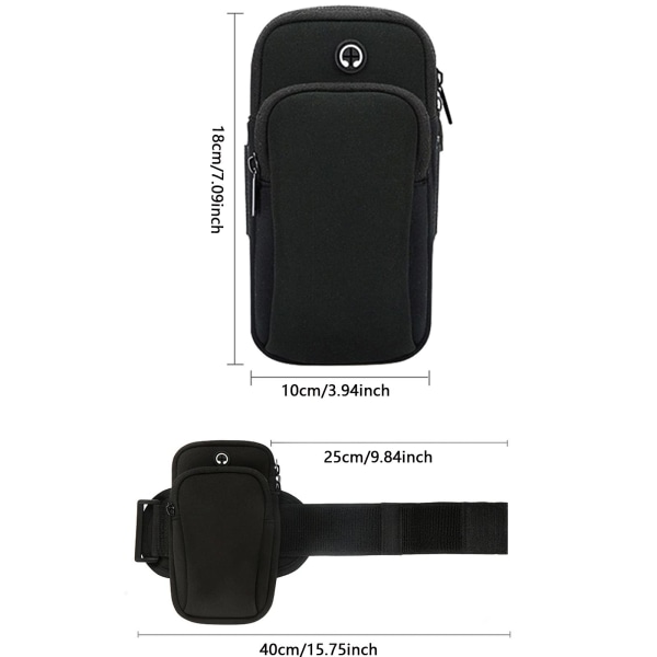 Förpackning med 2 Sports Jogging Armband Arm Bag Sports Outdoor Phone case