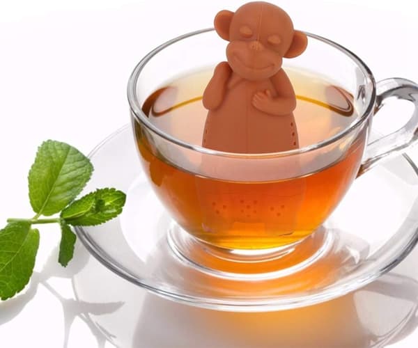 Tesil 2 st Silikongullig tecknad apa tesilinfuser