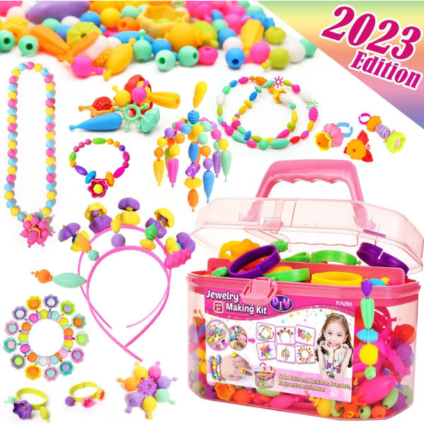 Snap Pop-pärlor för flickor, leksaker för barn, smycketillverkningssats DIY-armband Halsband