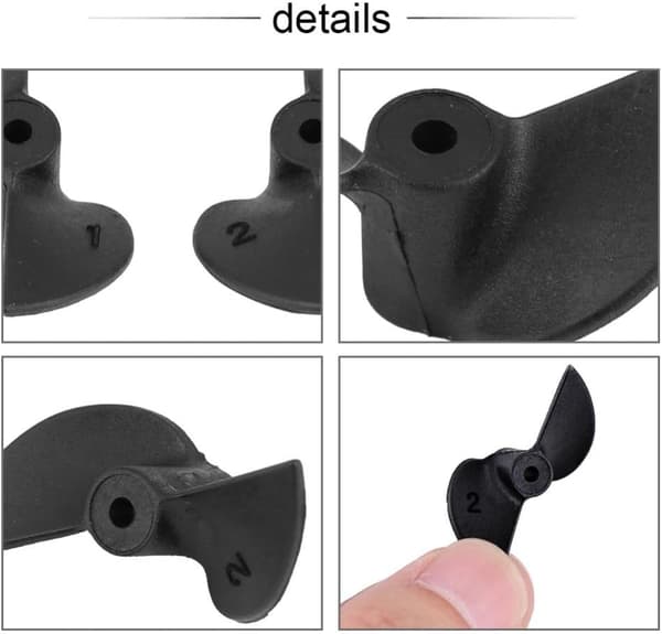 1 par RC-båtpropeller, 2 blader CW CCW nylonpropellsett for 2 mm akseltilbehør