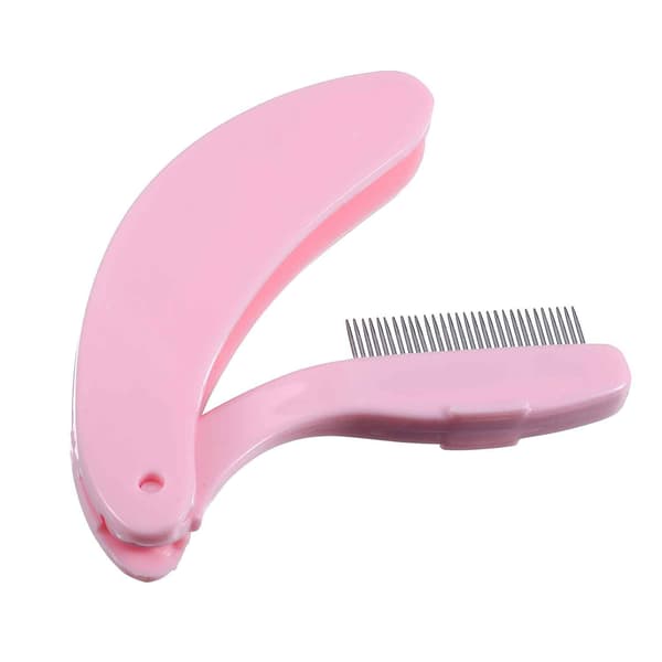4 Stykker Sammenfoldelig Øjenvippekam Rustfri Stål Tænder Bryn Separationskam (Pink) pink
