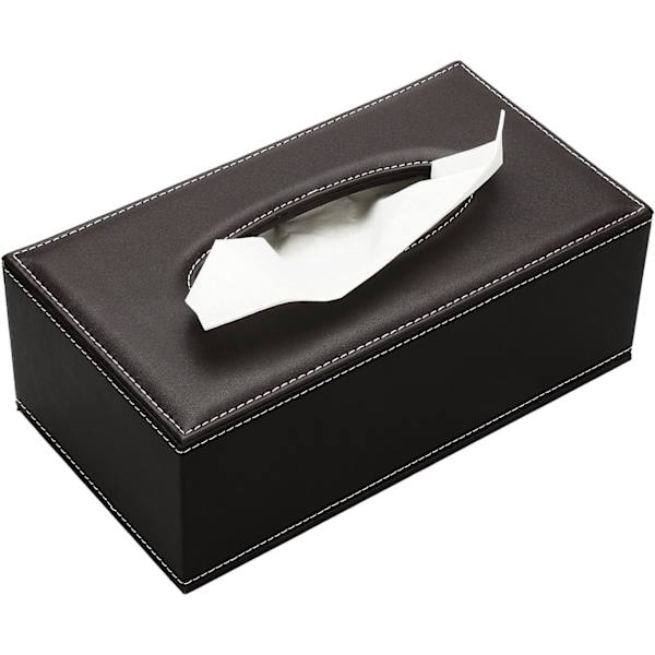 Kosmetisk näsdukslåda i PU-läder, 25,5 x 14 x 9,5 cm (brun) brown