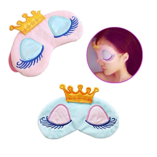 2-pack söta flickors reseprinsessa krona sovmask ögonbindel siesta