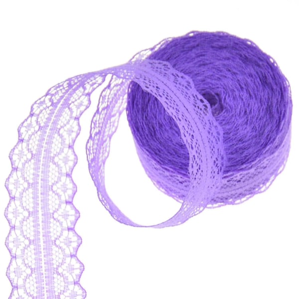 10 yards 3 rullar spetstrimband Vintage för DIY-sömnad Presenttillverkning (lila) Purple