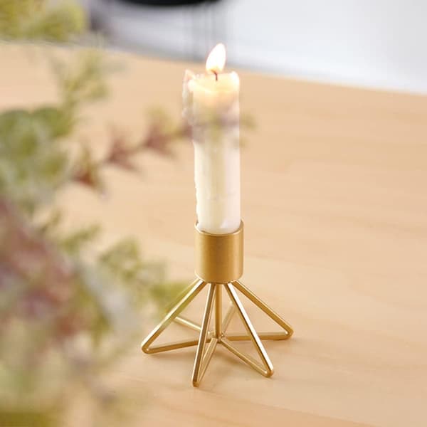2 stk metall lysestake bryllup lysestake geometrisk lysestake gull kandelaber lysestaker