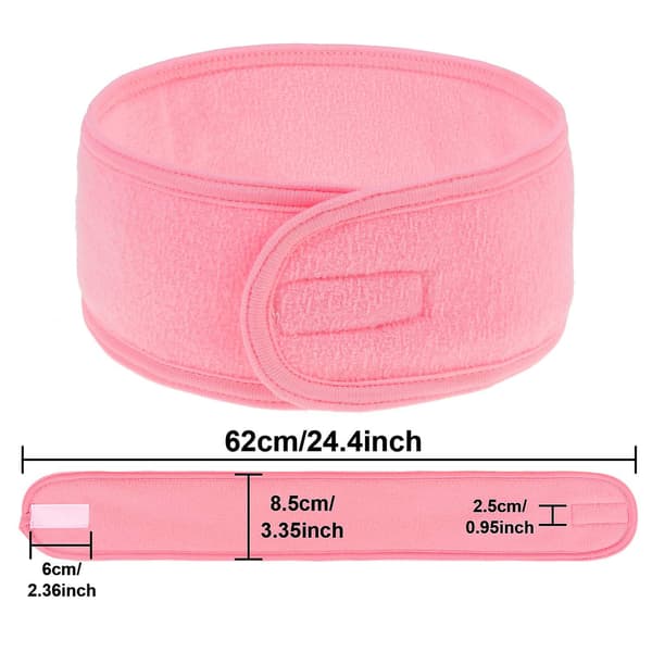 4 st hårband för sminkning, justerbart hårsyddsskydd pink