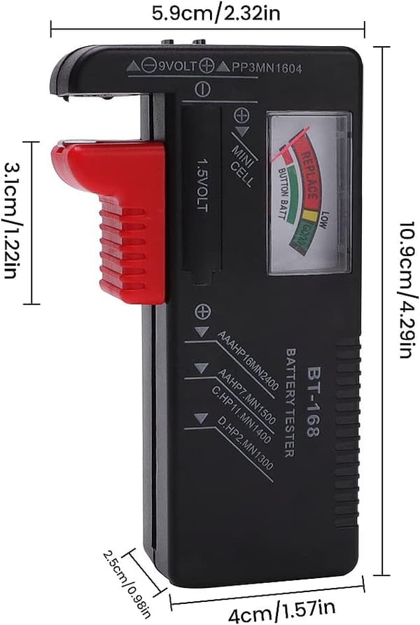 (BT-168) Universal Digital Batteritester Voltmåler, Digital Batteritester, Knappcellebatterier