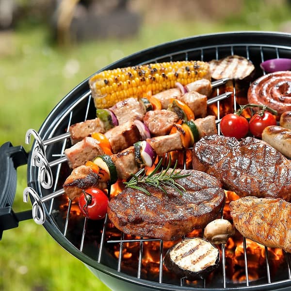 BBQ Grillspydstativ Tilbehør, 304 Stål Frityrgrill Dehydreringsstativ for BBQ-matlaging (8QT)