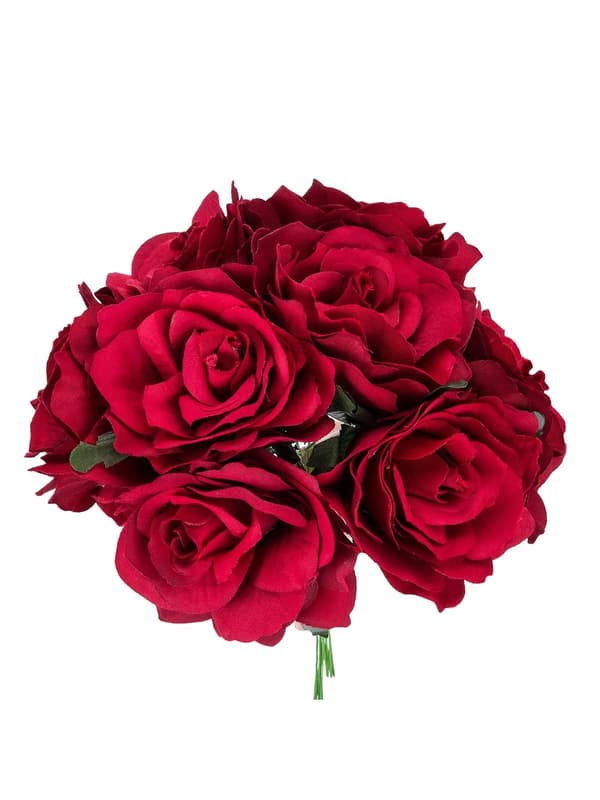 8-pak røde roser blomsterhårnåle blomsterbroche bryllupsblomster simulationsaccessories