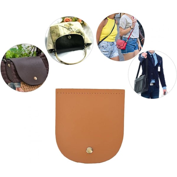 Läder DIY sytillbehör, väska flip cover split läder magnetiskt spänne (brunaktig gul) brownish yellow