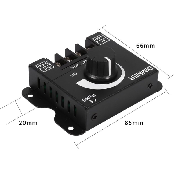 Dimningskontroll, 12V-24V 30A LED-omkopplare Manuell drift LED-remsa Monokrom