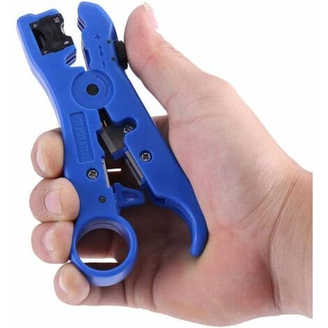 Fonepro Wire Stripping Tool Rotary Coaxial Cable Cutter Stripper Stripping Tool, 1 stk., blå