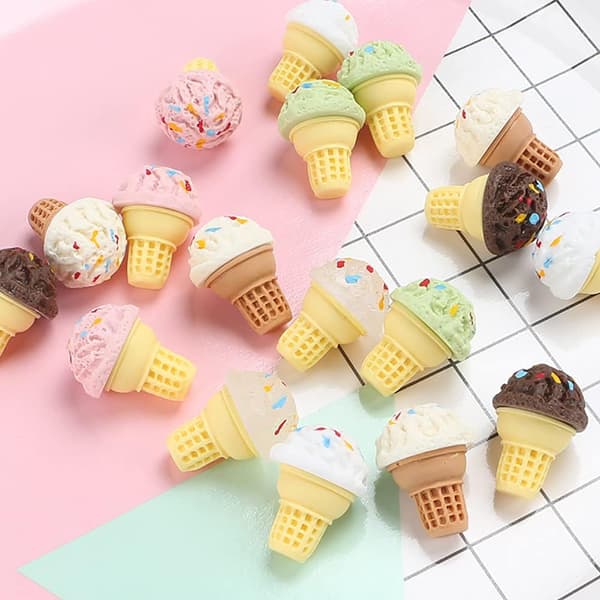 40 STK 3D Is Resin Charm Uden Hul Perler til DIY Scrapbooking Pynt