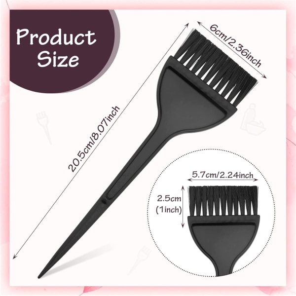 2 delar hårfärgningsborstar för gör-det-själv-hårfärgning Salongverktyg Bleach Tint Applicator Tools（20x6cm） 20*6cm