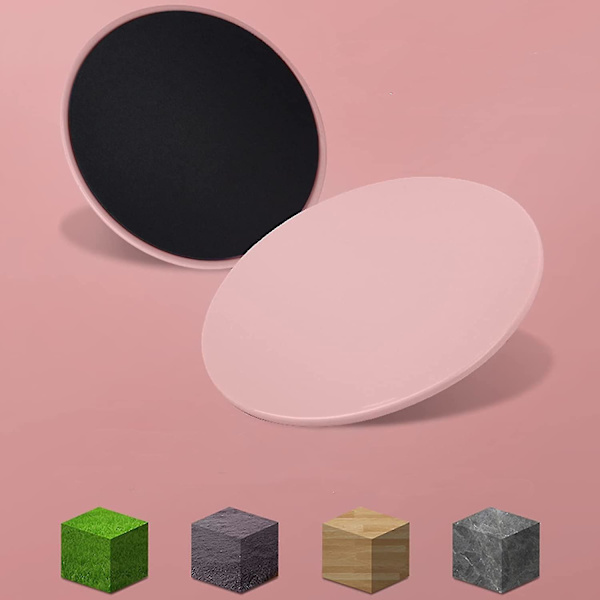 Träningsglidare Lätt och Bärbar för Mag- och Bålträning - Grå - 2-pack Gray