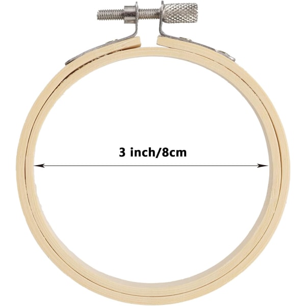 20-pack 3-tums broderiram, korsstygnsram, bamburing för broderi