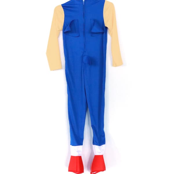 Halloween Sonic the Hedgehog Cosplay Jumpsuit Kostyme Fest Barn Gutter Blå m m