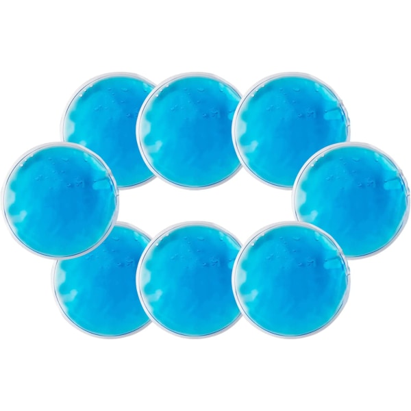 8-pack ispåsar ögonmask skönhet PVC kall och varm kompress Återanvändbar (rund blå)