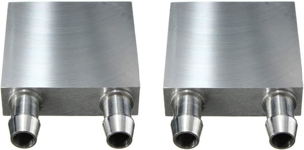 Vattenblock 40x40mm Aluminium för CPU Vätskekylare Radiatorsystem (2-pack)