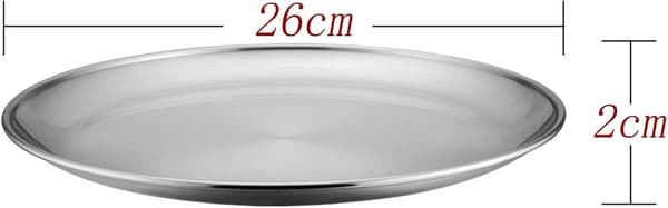 2 stk. pizzabakke, rund pizzapande 26 cm pizzabakke i rustfrit stål