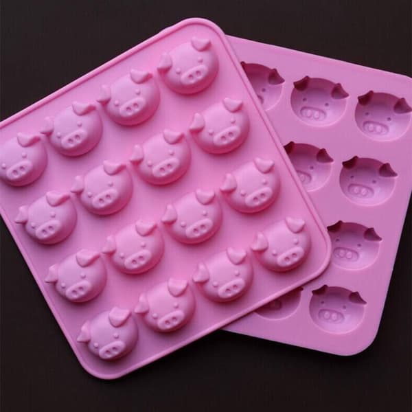 Silikonform för isbitar Dachshund Pig Mould Ice Cube Maker Tool 16 kuber 2 stycken