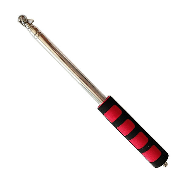 Bärbar hopfällbar stång 79 tum rostfritt stål teleskopisk flaggstång (röd svart) Red Black