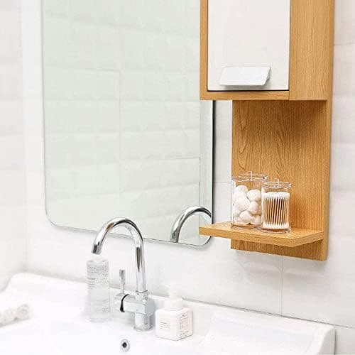 Makeup Organizer Bomullsrondeller Hållare Box, Badrum Organizer Burkar Set med Lock, Förvaring Akryl Organizer