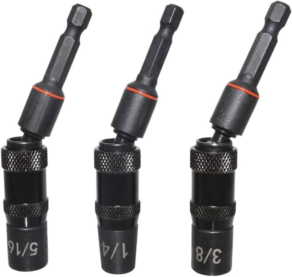 3 stk magnetisk svingbar muttertrekker sett sekskantet skaft skifte muttertrekker borbitsdriver pipe sett muttertrekker