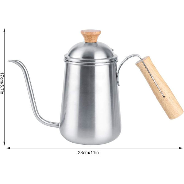 Kaffe- och tekanna i rostfritt stål med gåshals