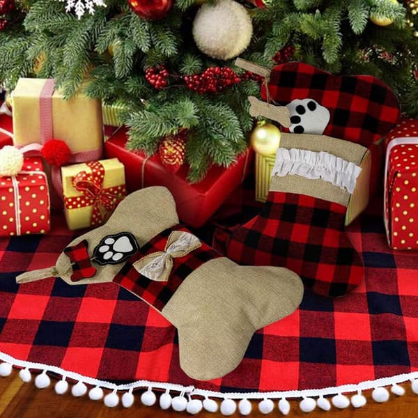 Beinformede julestrømper til julestrømpefyll (rød + brun)