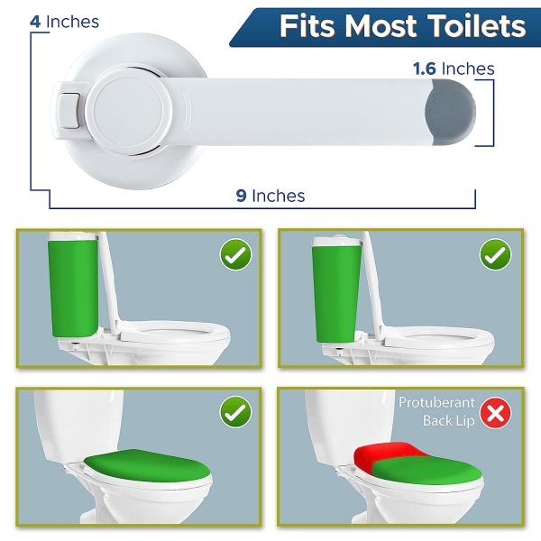 WC-lås barnsäkerhet, idealisk baby proof WC-sitslås med 3M-lim, enkel installation (1-pack)