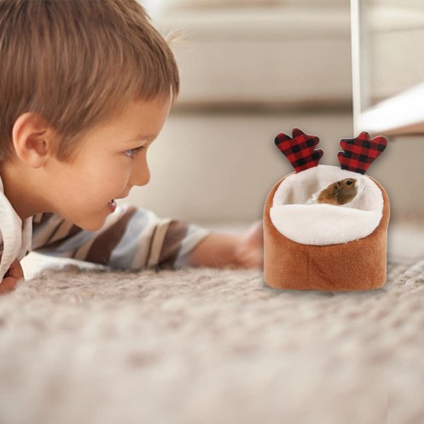 Hamsterhus Mysigt Djurhus Grott Sängar Mjuk Säng Smådjur brown