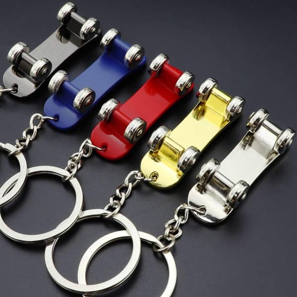 Sæt med 2 finger skateboard nøglering flaskeåbner skateboard form charm nøglering (blå) Blue