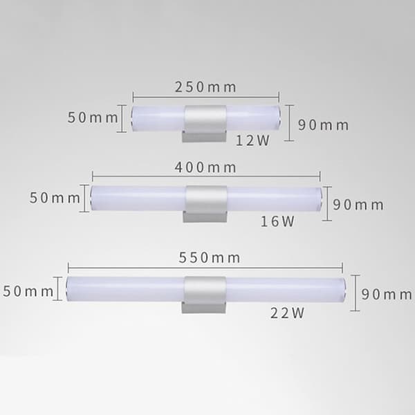 LED speil LED frontlys baderomsspeil lys speilskap lys antidugg vannlys 40cm 16W hvitt lys