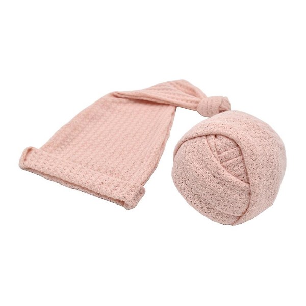 Nyfödd Fotografi Mössa & Wraps Tvådelad Set (Vit) 2 Stycken White