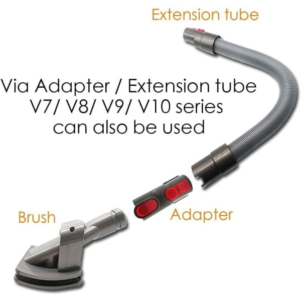 Vakuumborste för hundar och katter - Träningsverktyg för Dyson V11 V10 V8 V7  - Träningsverktyg + Flexibel förlängningsslang + Omvandlaradapter + Trigger  018f