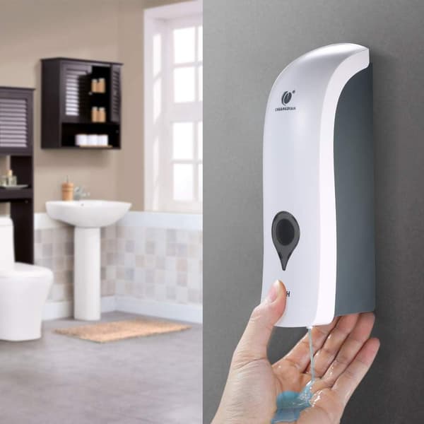 Sæbedispenser, 300 ml borefri brusedispenser vægmonteret badeværelsesgel shampoodispenser