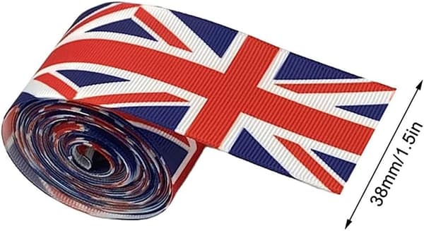 Båndrull, 38 mm britisk flagg-bånd til dronningens jubileumsfester, håndverk, DIY-tilbehør
