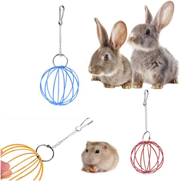 8,5 cm Hängbar Hamstermatningsboll Husdjursmatare 2 st (blå) blue