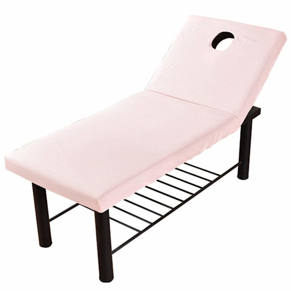 2 x Massagebordslakan med ansiktshål, elastiskt monterat lakan andningsbart mjukt för spa-skönhet（rosa） pink