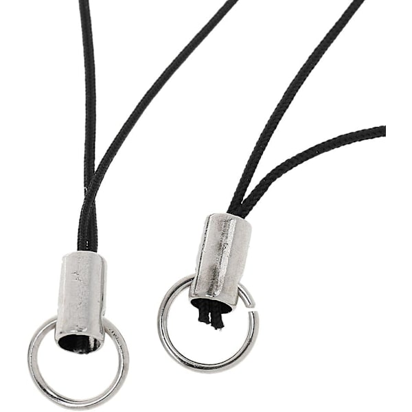 100-pack mobiltelefon snodd med kedja för MP3, USB-minne, nyckelring och ID-korthållare - Svart