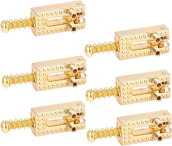 6 st gitarrstallar elektrisk gitarr rullbro stall tremolo stallar för 6 strängar Tele elektrisk gitarr（guld） gold