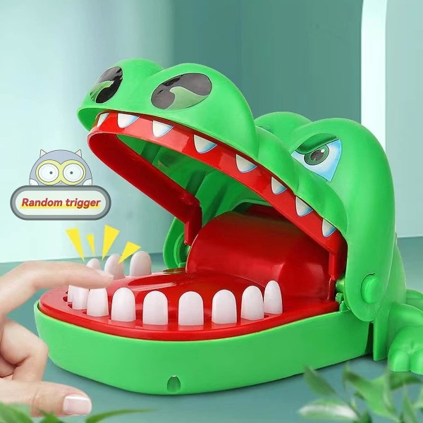 CrocodileTeeth Leksak för barn, Rolig Djur Mun Bite Finger Krokodil Dental Toy