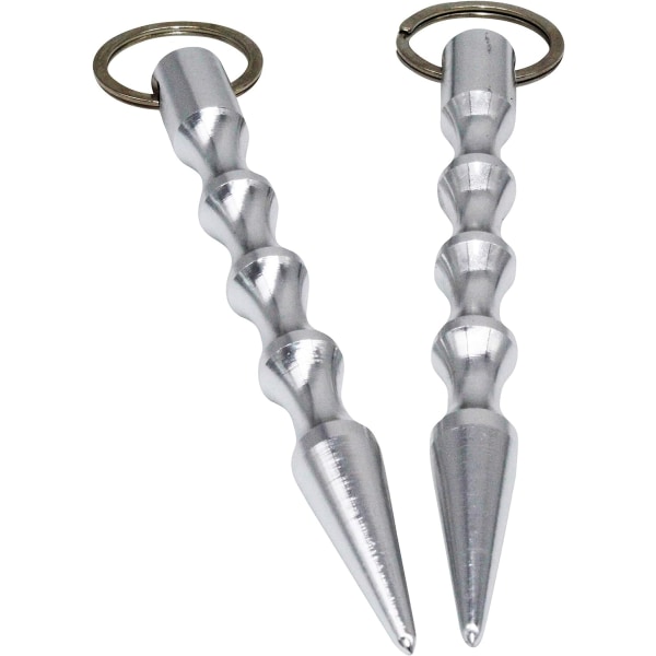 Anti-wolf key stick spetsig självförsvar taktisk penna (silver) 2 stycken Silver