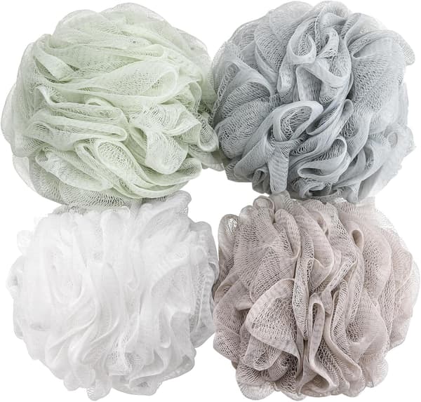 Badesvamp Bruse Loofah Ultrablød Badebold Skrubbe Skummende Badebold - 4-pak
